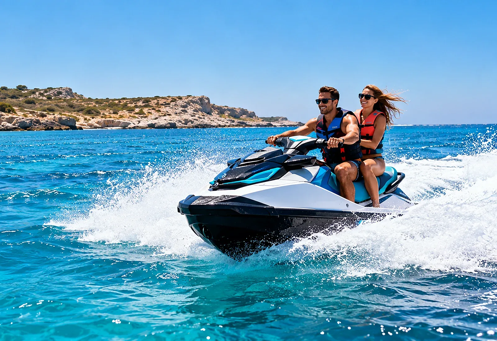 Jet ski at Traounou Beach