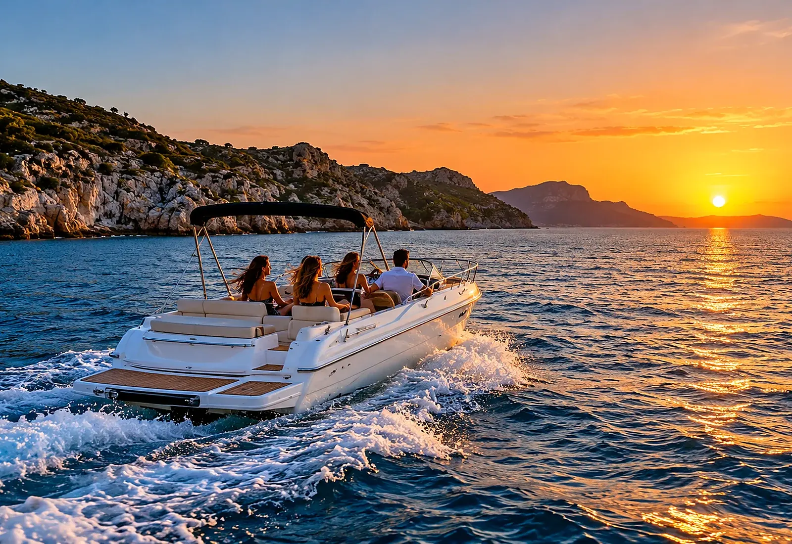 Sunset boat